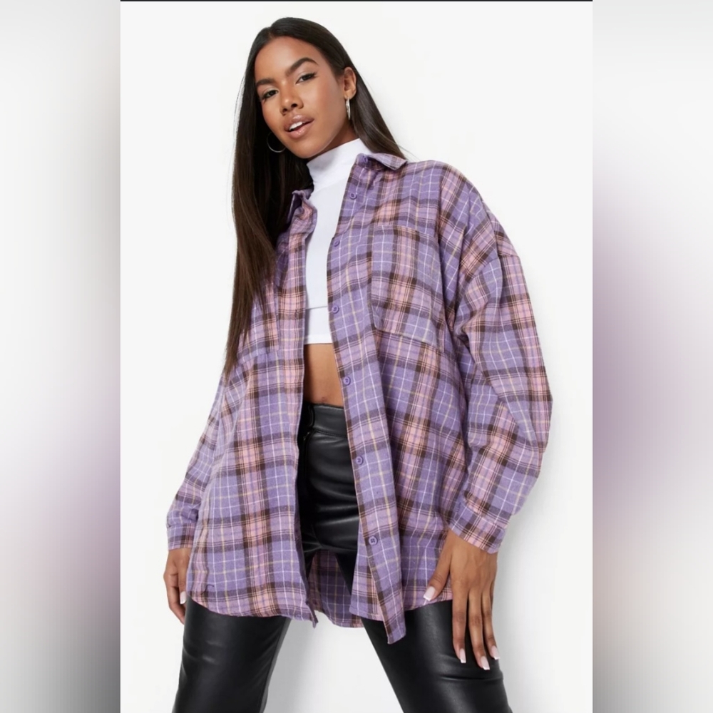Plaid Purple Women's Top